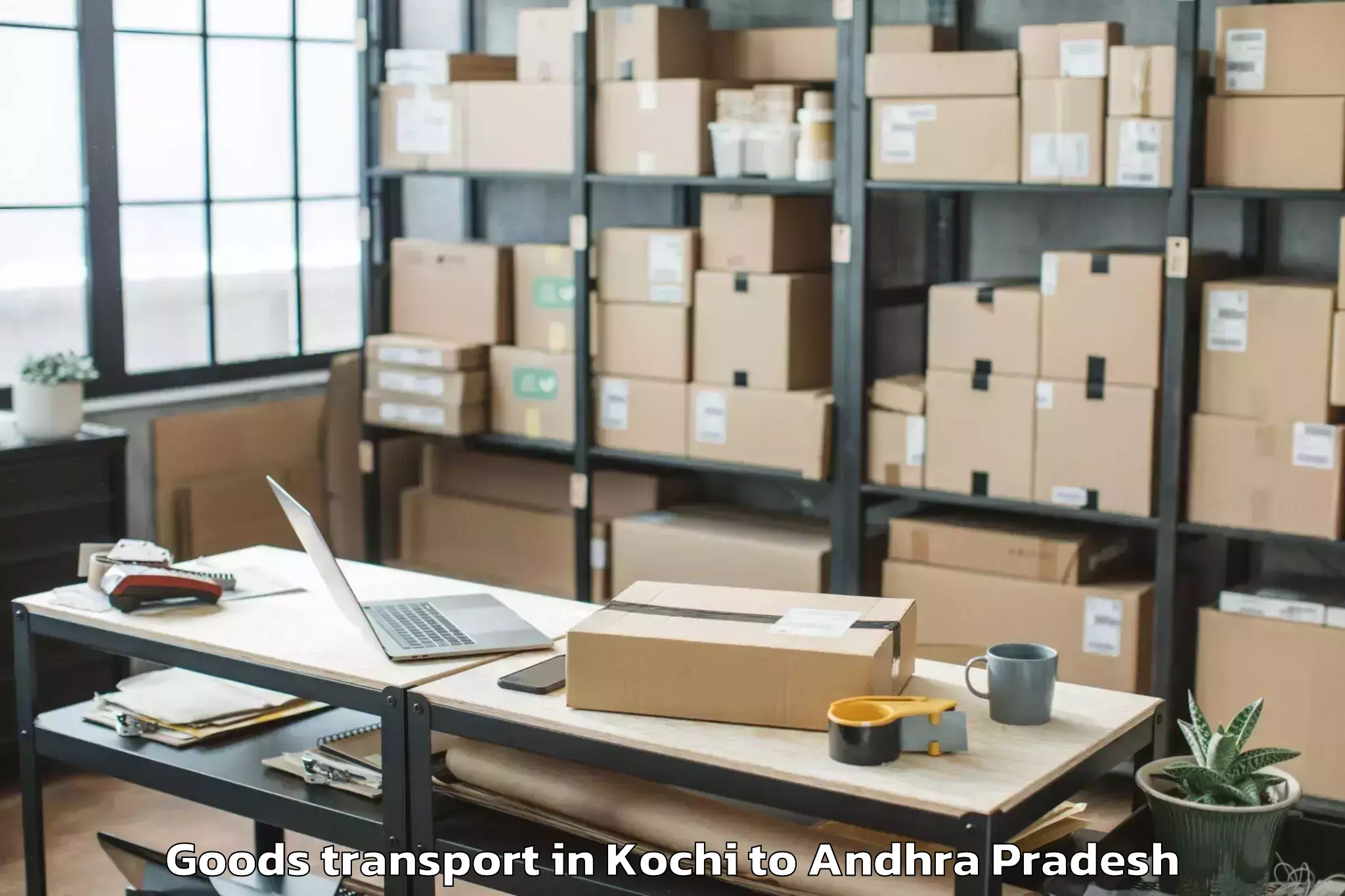 Top Kochi to Poduru Goods Transport Available